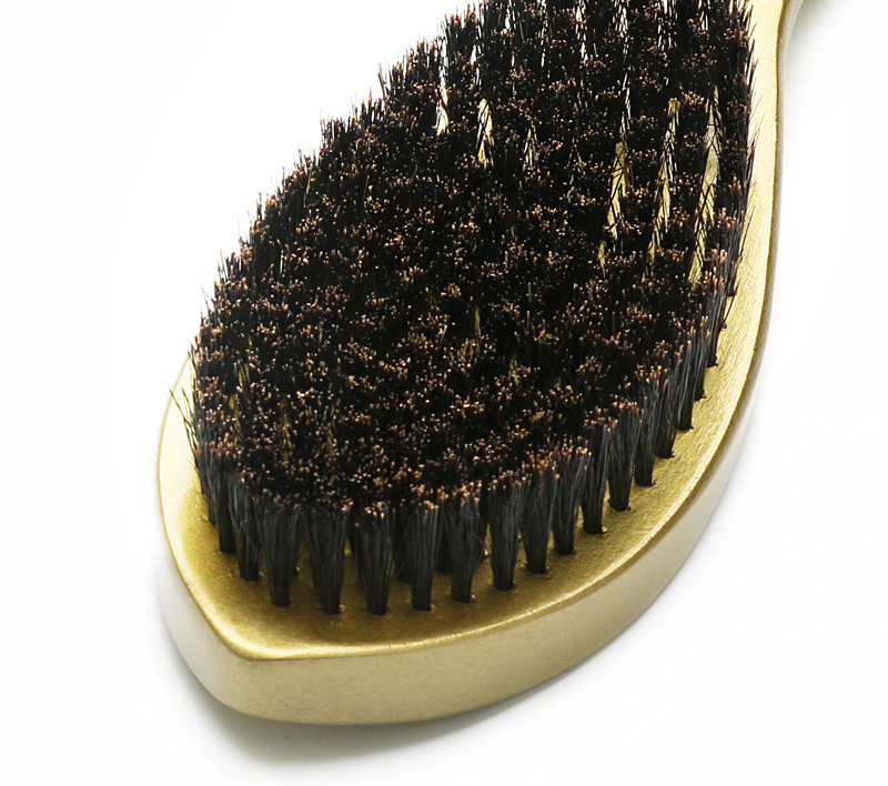 Custom Logo PU Boar Bristle Beard Brush With Beech Wood Handle