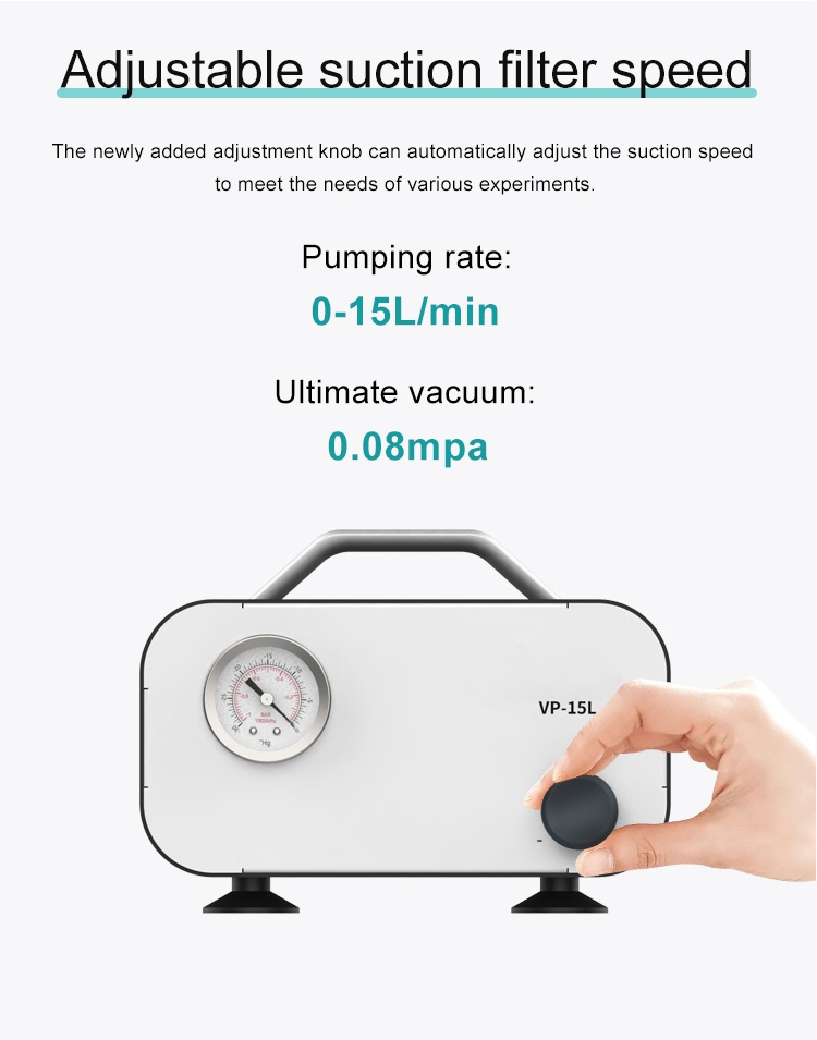 Lab Drying Equipment Oilless Diaphragm Vacuum Pump for Portable Laboratory Teaching