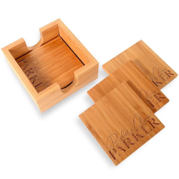 square shape bamboo tea coaster square coaster holder for stylish design and hot
