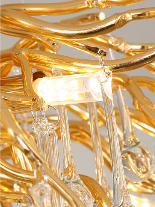 G9 95lm/W Modern Crystal Chandelier Glass Water Drop Pendant Light