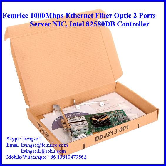 1000Mbps Gigabit Ethernet Dual Port Fiber Optical Server Network Card 1G2DB580-SFP