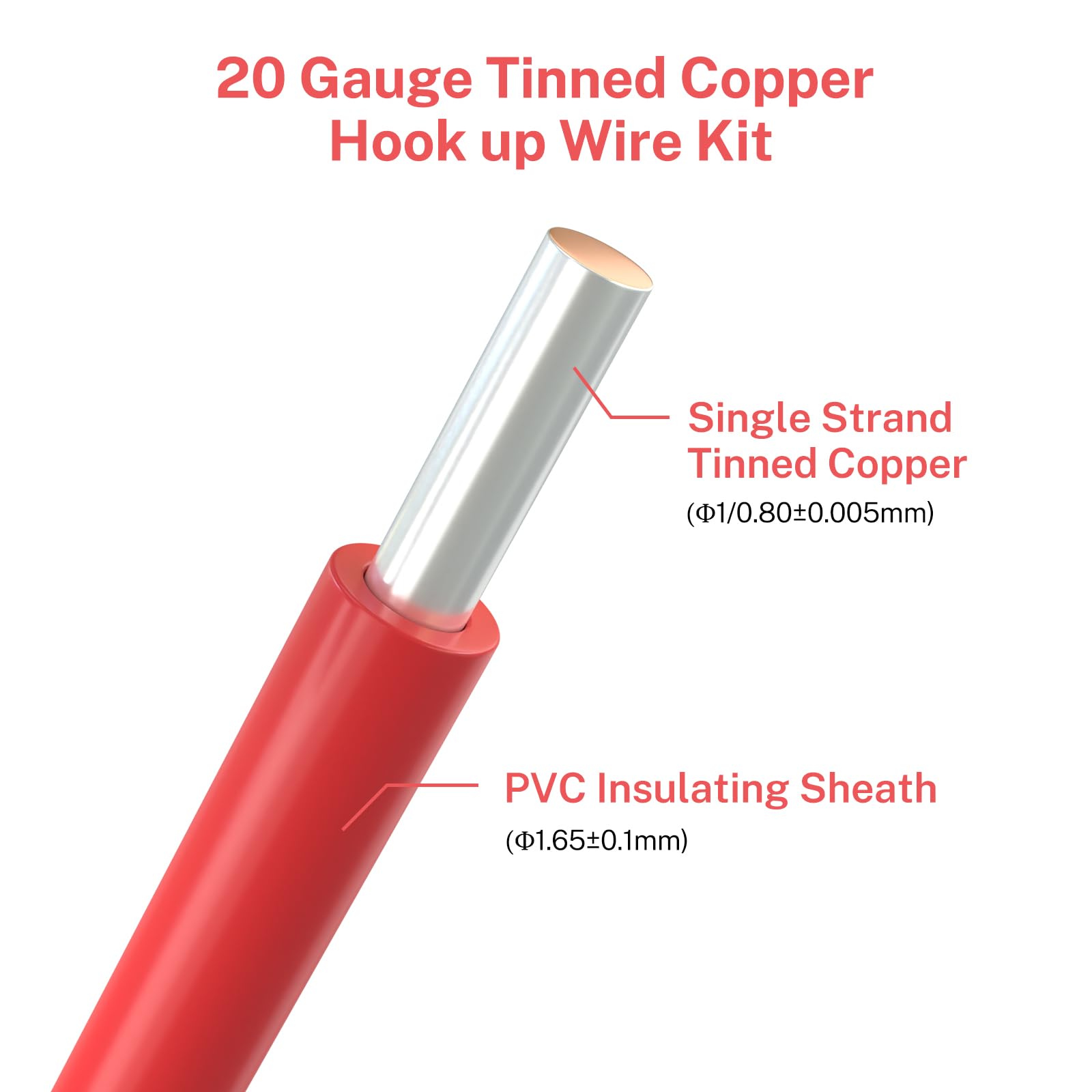 18 Gauge Solid Core Tinned Copper Hook up Wire Kit Perfect for Industrial Machinery