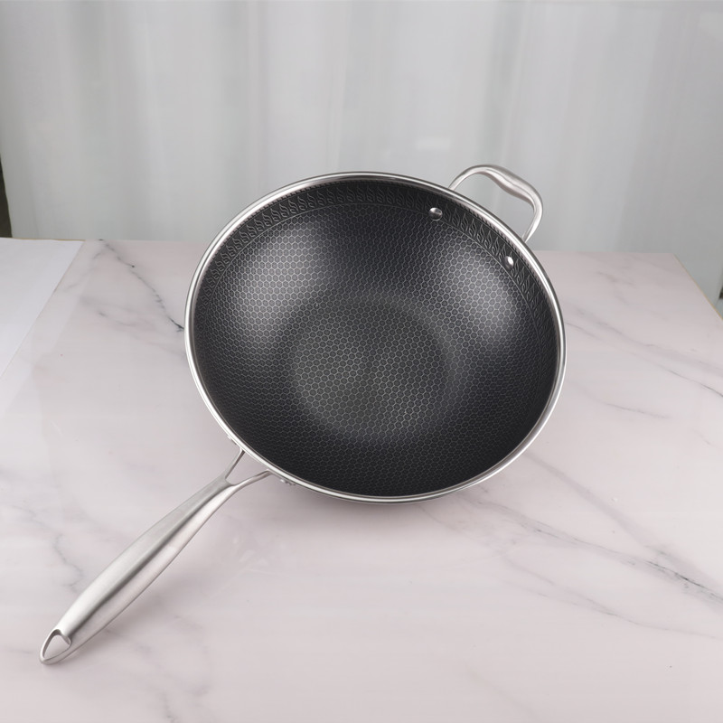 Long Service Life Non Stick 32cm Frying Pan Stainless Steel Material