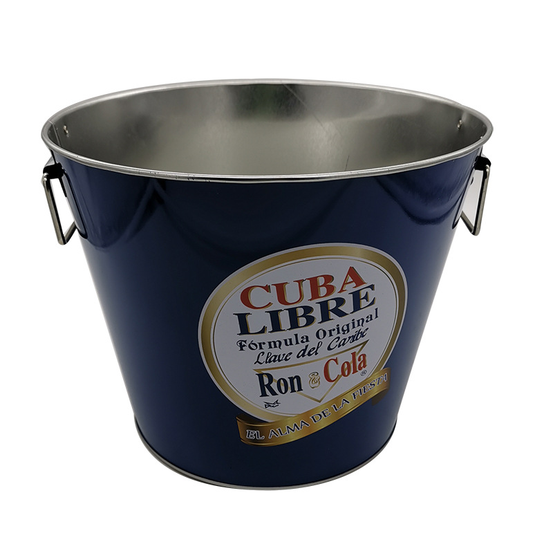 Ultraportable Stable Tin Beer Bucket , Recyclable Popcorn Tin Bucket