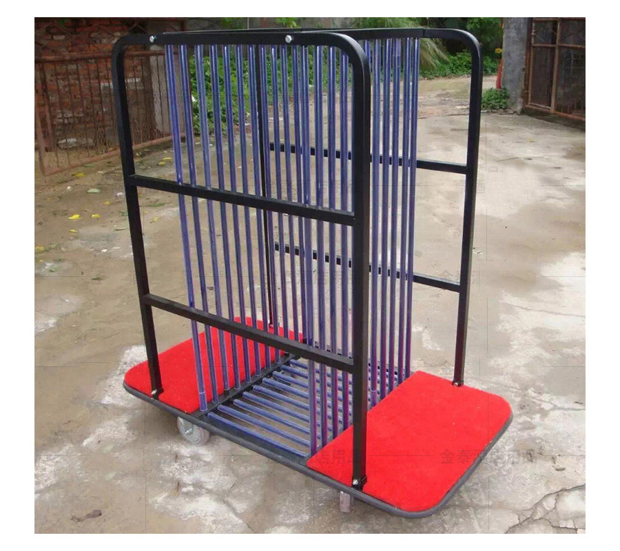 6 Inches Polyester Casters / Banquet Equipment 10 Compartments Glass Turntable Transport Trolley