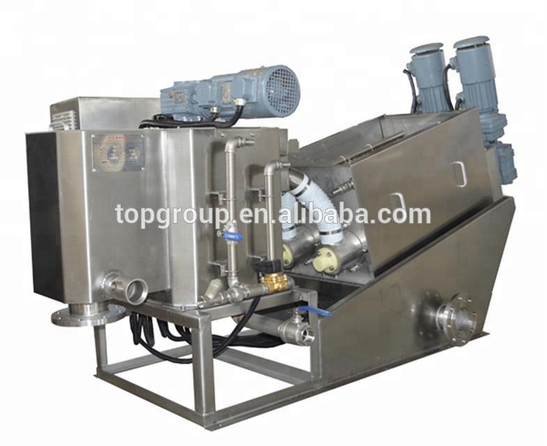 500L/Hour Water Treatment Sludge Dehydrator Screw Press with Auto Dosing System