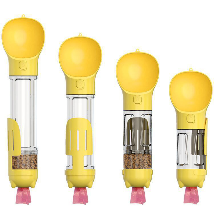 Pet Water Dispenser Foldable 4 In 1 Dog Bottle Leak Proof 300/500ml Portable Travel Puppy