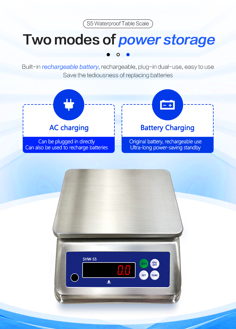 SOHE S5 3KG Stainless Steel Scale with Dual LED Display and IP68 Waterproof Rating