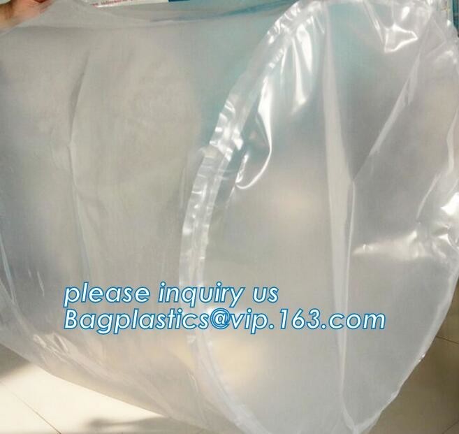China bottom unloading PE liner bag, round bottom bucket liner, plastic pail liner, circle round bottom liner for liquid and p on sale