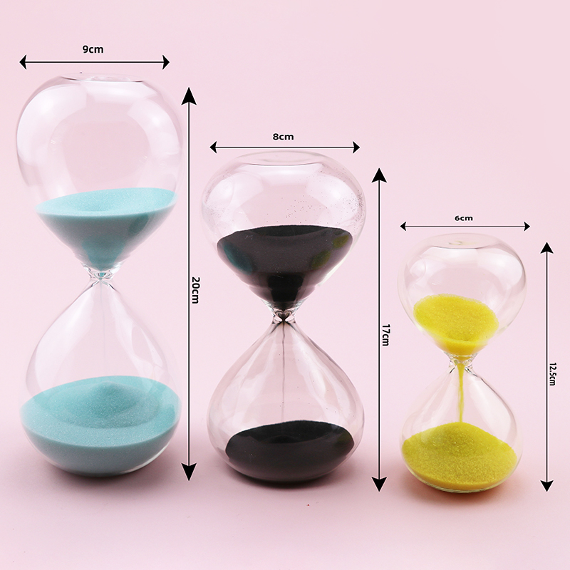 Flat Glass Sand Hourglass Timer Logo Customized Contemporary Style