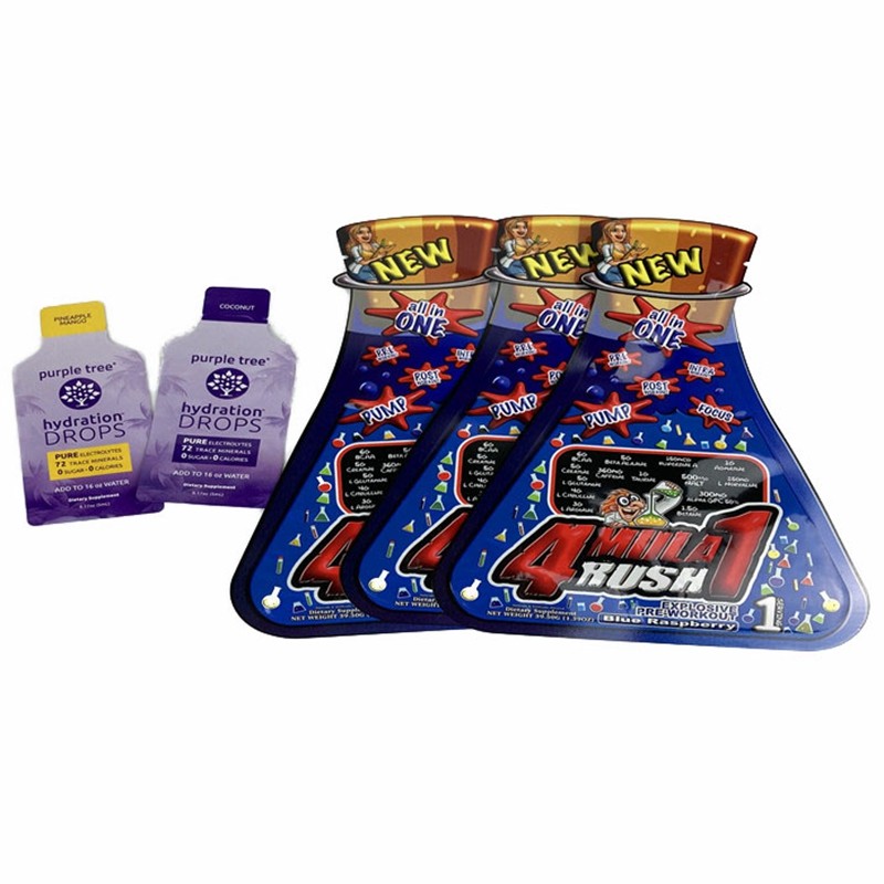Digital Printing Custom Shape Small Plastic Flat Bags CBD Gummy Candy Snack Pouch Peanut Butter Sachet