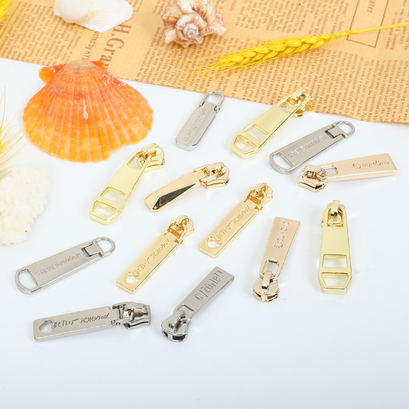 Handbags Antique Brass Metal Zipper Sliders Anti Abrasion Gold Zipper Pulls ODM