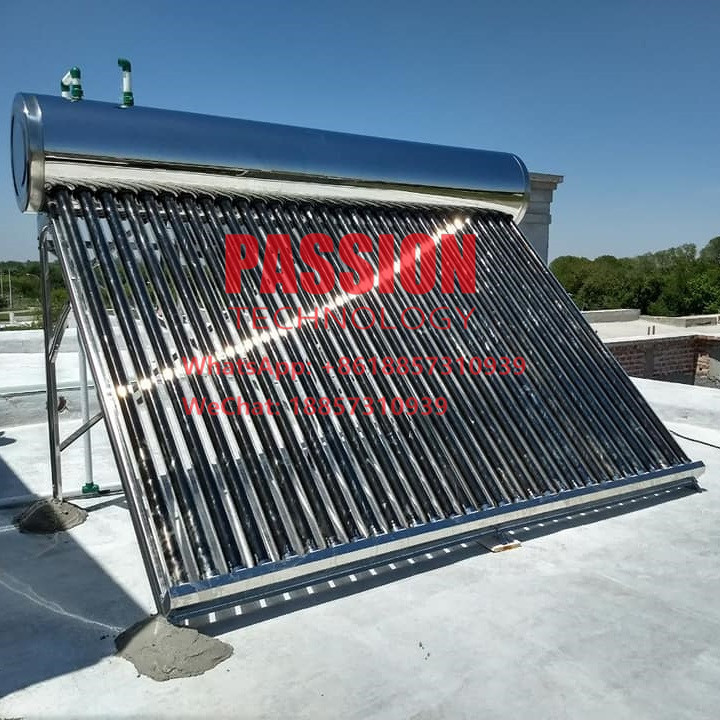 200L Non Pressure Solar Water Heater 300L Silver Water Tank Vacuum Tube Collector