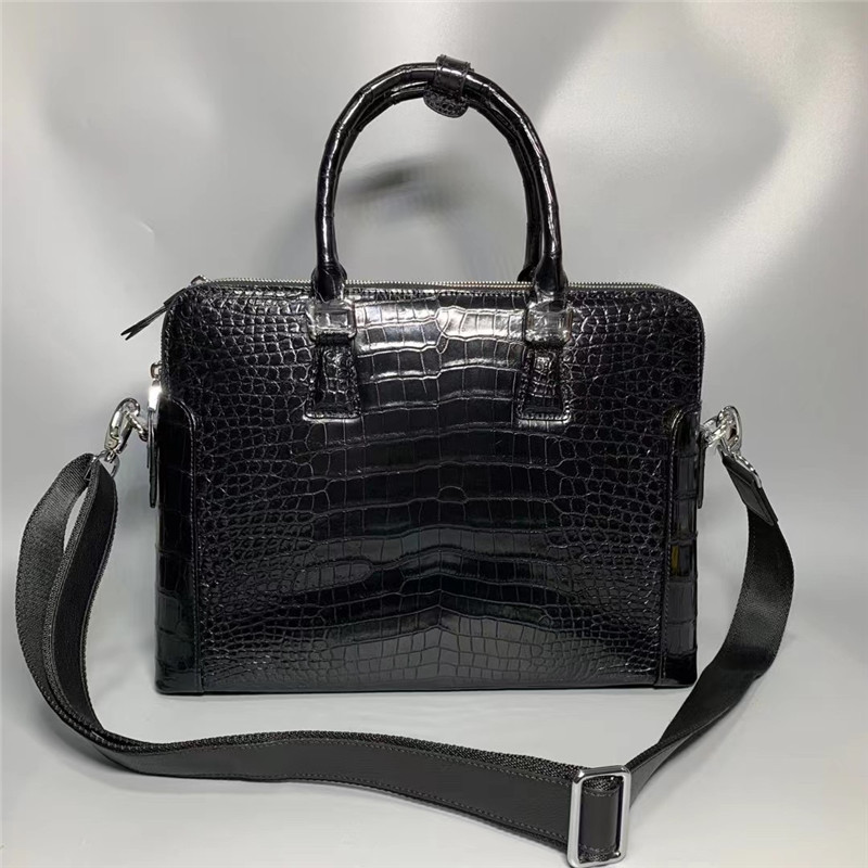 Authentic Real Crocodile Skin Top Businessmen Briefcase Bag Genuine Alligator Leather Male Large Top-handle Handbag