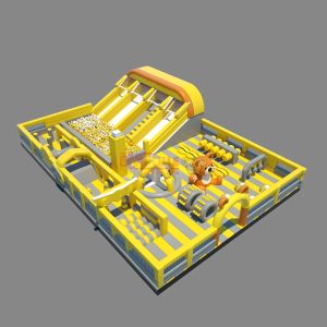 Inflatable Big Slides With Obstacle Jumping Castle (Yellow & White )