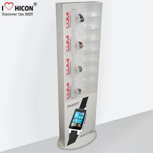  Light White Acrylic Flooring Display Stands , Wood Frame Watch Display Stand Manufactures