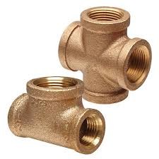 1/2" Female Thread Brass Plumbing Tee Fitting Used In Water / Gas