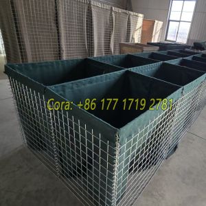 China Anti Rust 4.0mm Galvanized Welded Gabion Box Lined Geotextile Cloth For Defensive Barrier Sand Filled Bastion Wall on sale