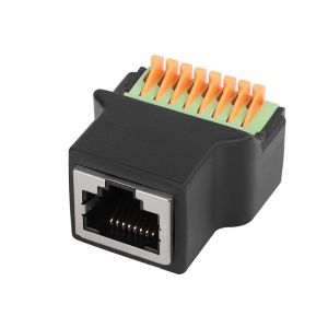 RJ45 Protocol To 8Pin Core Quick-connect Terminal Without Welding Female 8P8C Crystal Head Network, With Thread