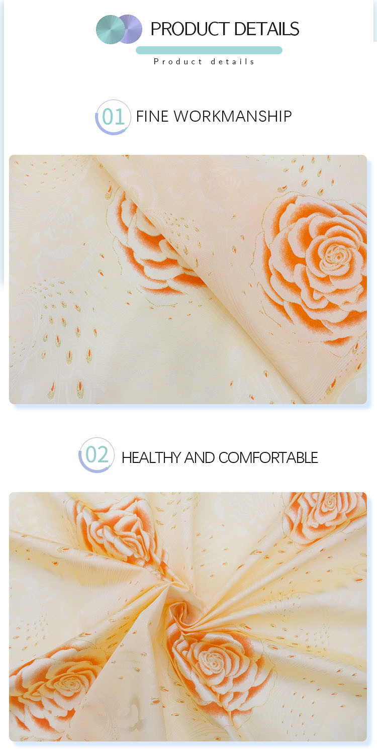 125gsm Mattress Quilting Fabric Fashion Printed Gold Powder Cloth