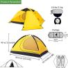 Buy cheap 200 X 150mm 2 People Outdoor Camping Tent Double Layer 4 Season Mountaineering from wholesalers