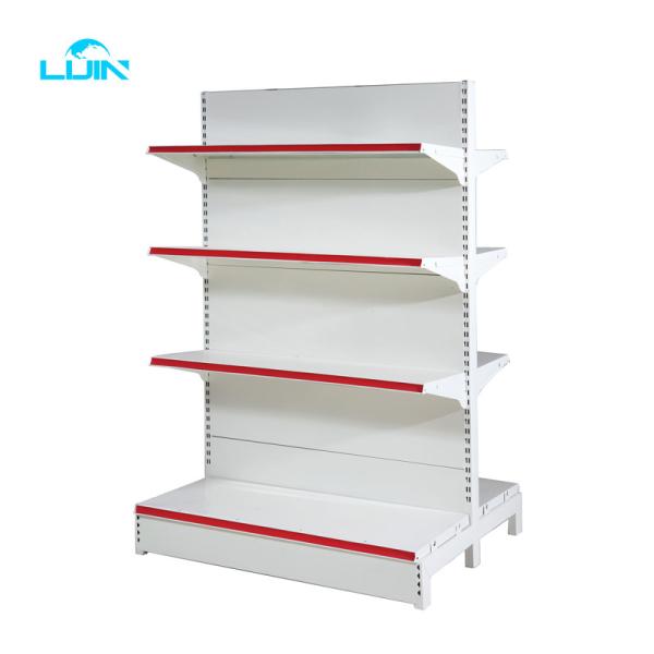 Powder Coated Supermarket Display Racks / Grocery Store Display Shelf