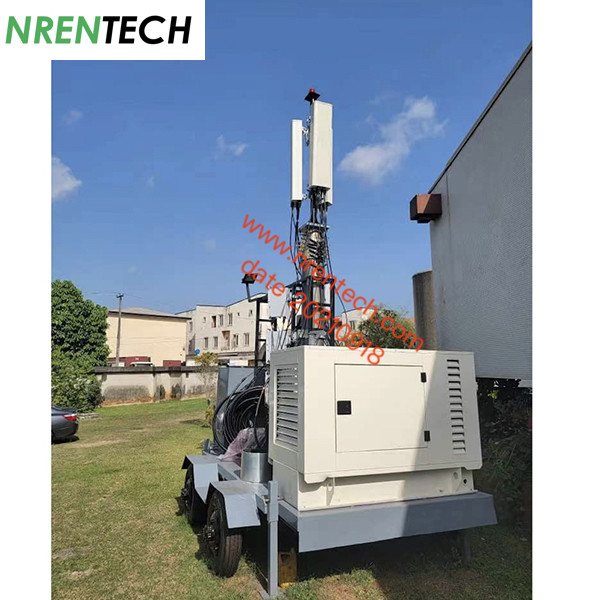 15m mobile pneumatic telescopic mast 350kg payloads for mobile telecom cell tower