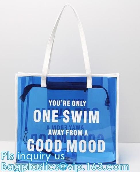 Fashion Summer Women Handbags Transparent Shoulder Bags PVC Tote Beach Bags,