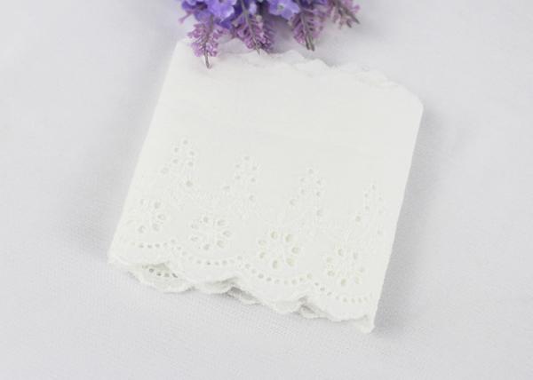 Water Soluble Cotton Embroidery Lace Trim Scalloped Edge For Summer Baby Girl