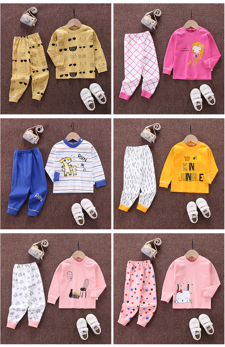 Breathable Children'S Pajama Set Cotton Boys And Girls Homewear