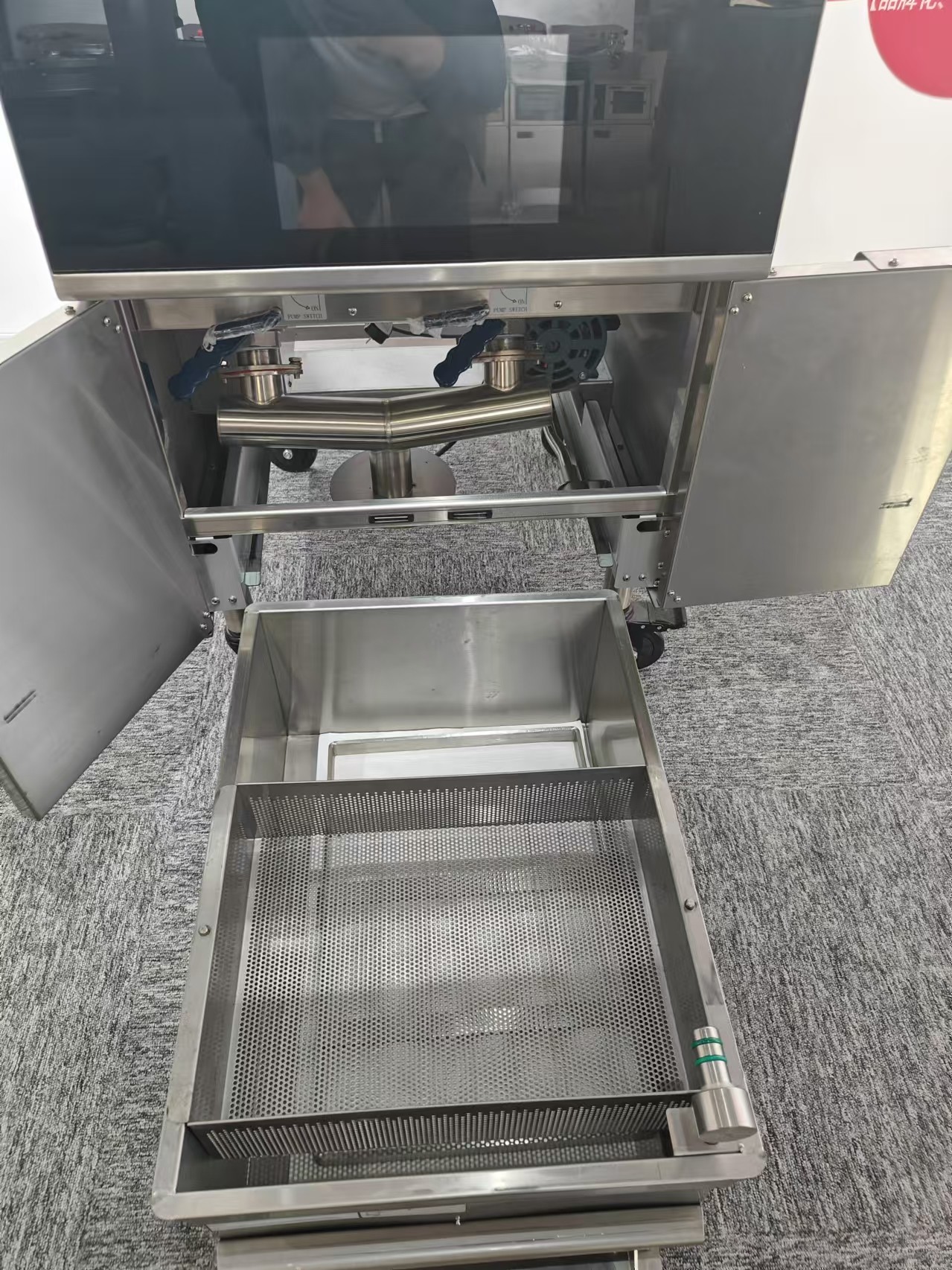 Electric Two Pots 3 Baskets Touchscreen Panel With Oil Filter System Fryer