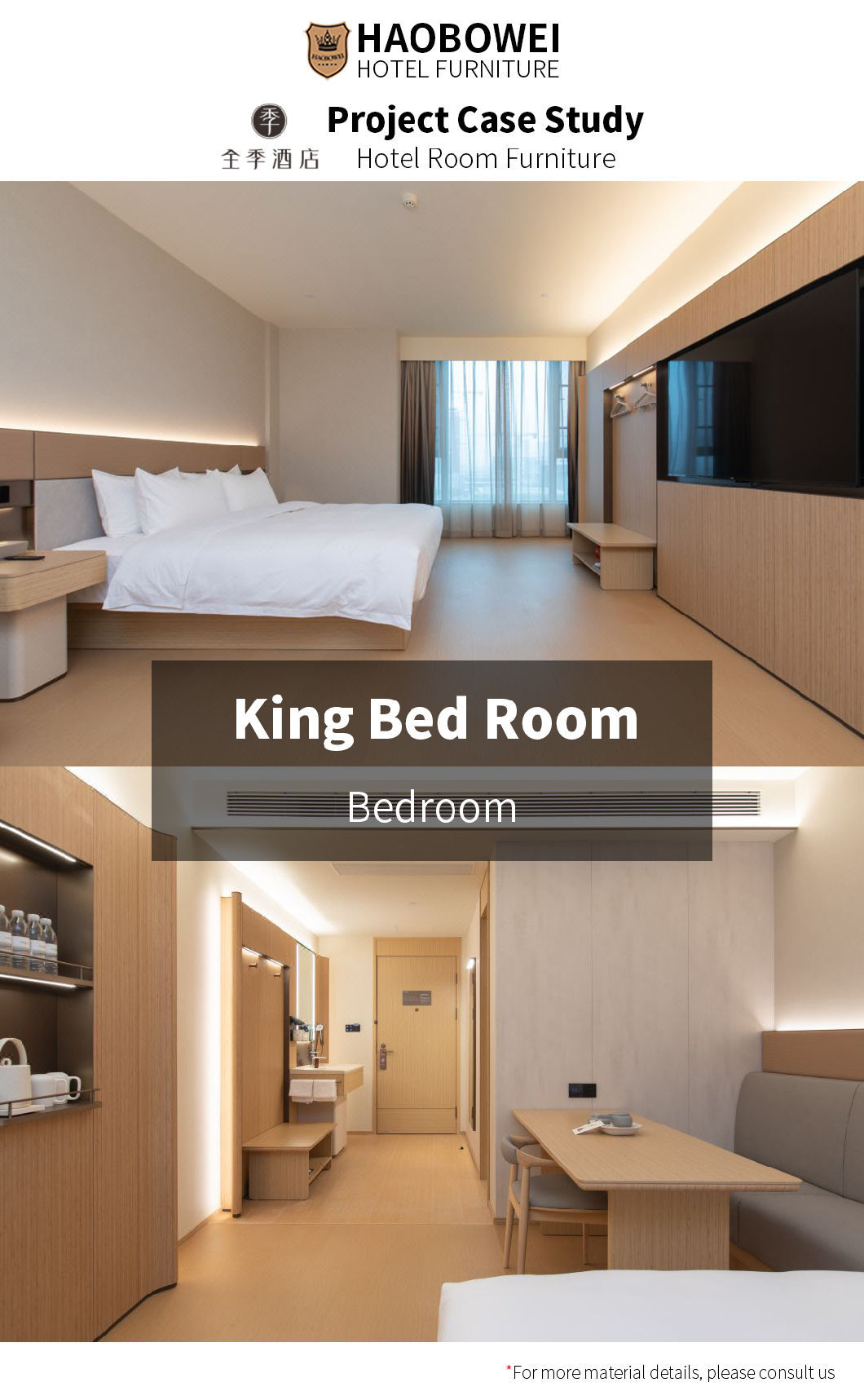 Wholesale Resort Hotel Furniture Bed Foshan China Modern Style Double Bedroom Set