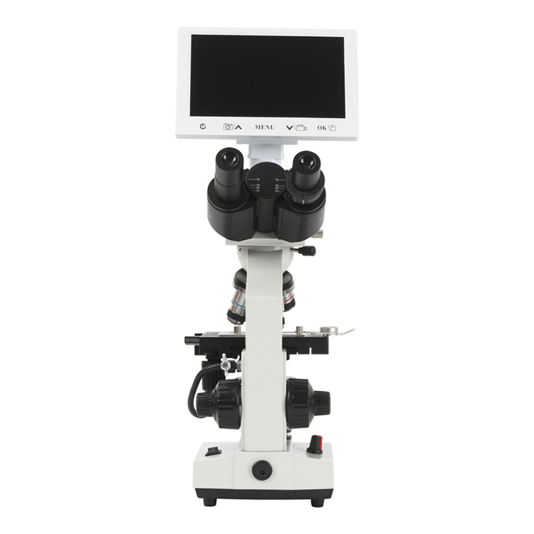 Biological Metal Microscope with Adjustable Aperture and Double-Layer Movable Platform