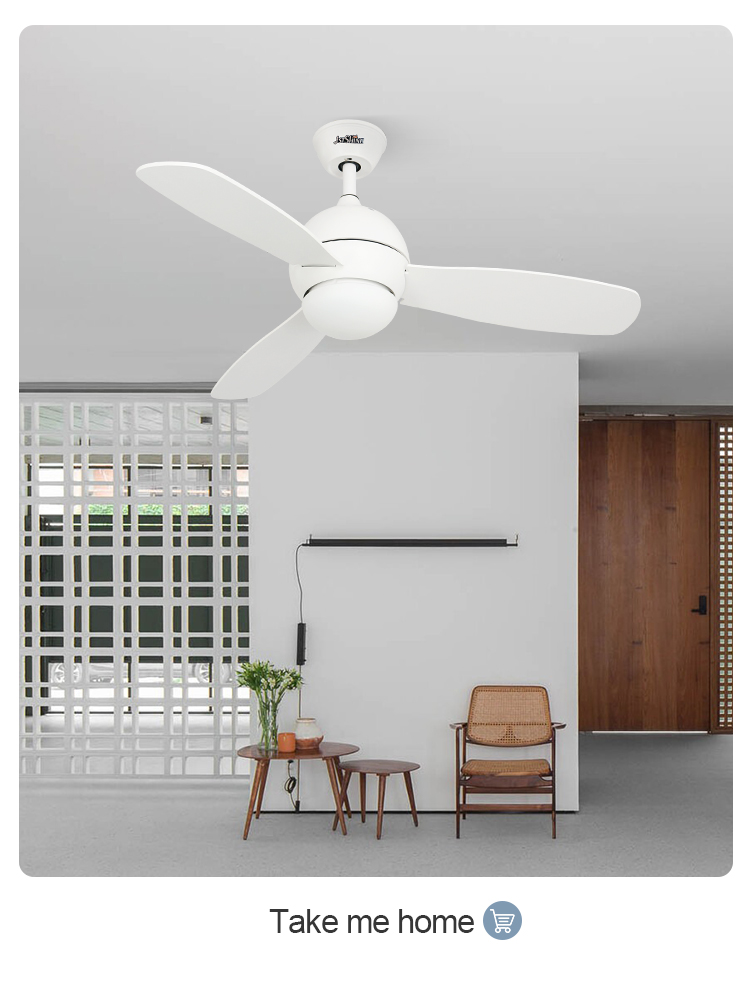 Remote LED Lighting Ceiling Fan Inverter with Advanced 3 Speed Choice and Metal MDF