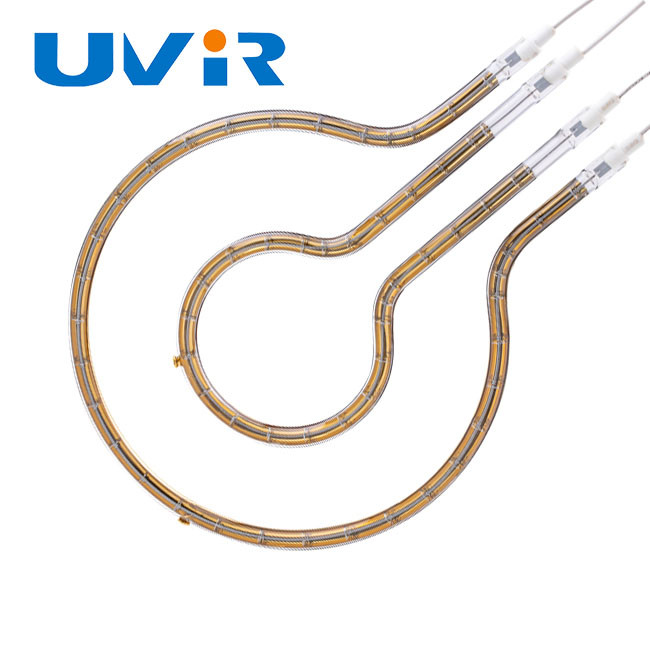 1600W Ring Infrared Lamps , Gold Reflector ROHS Infrared Heating Tubes