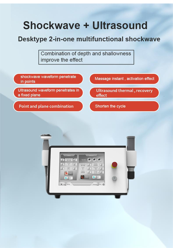 Multifunctional Shockwave Physiotherapy Machine 2 In 1 Sports Injury Recovery Machine