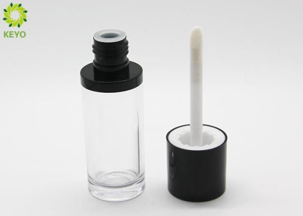 Round Plastic Lip Gloss Tube / Empty Foundation Containers With Brush Capacity