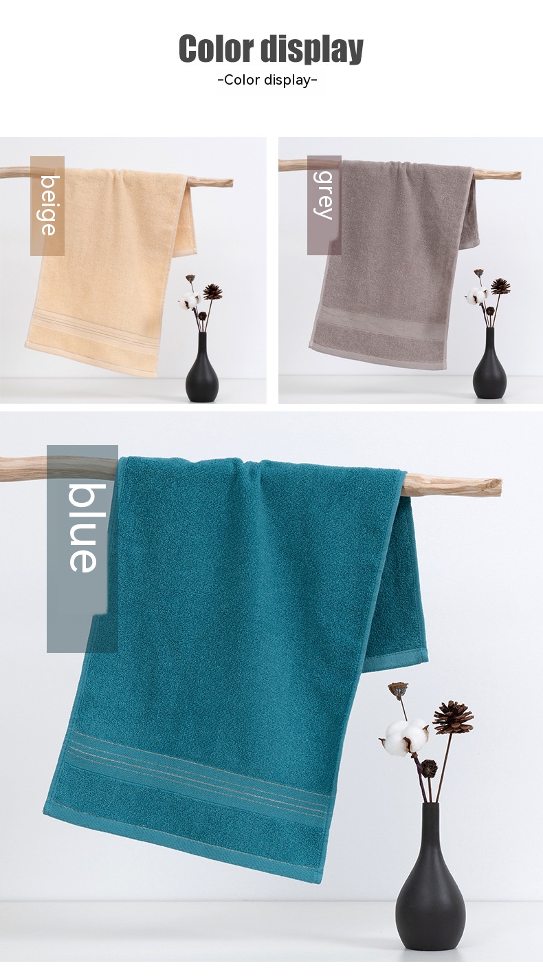 Cotton Rectangle Bath Towel Set 32 Adult Household Face Towel for Soft Absorbent