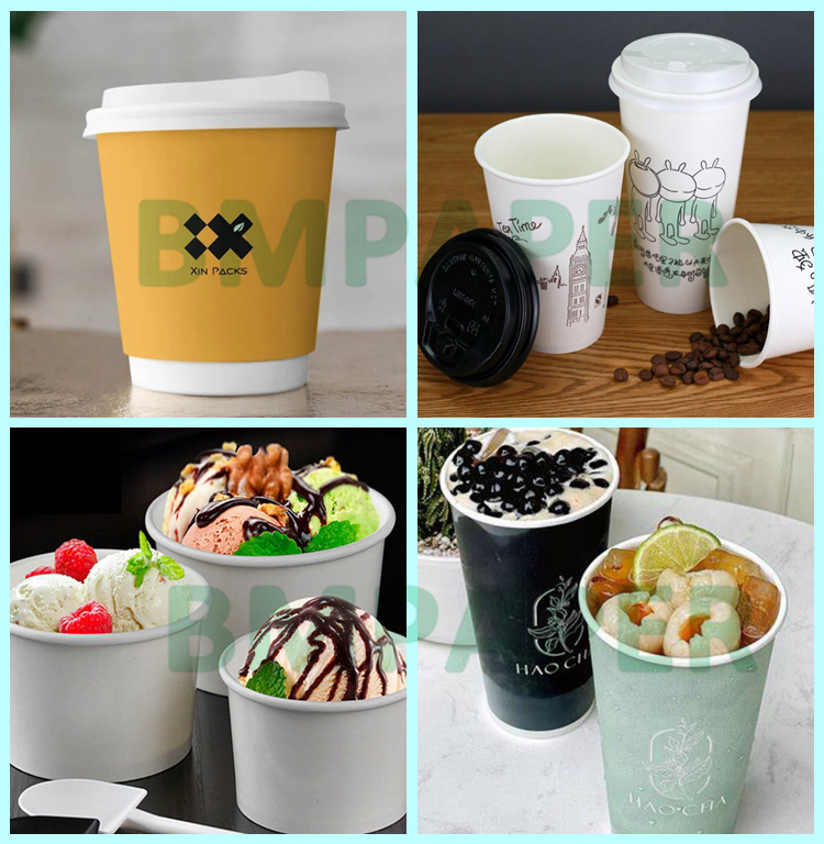  300gsm +15g PE Coated Paper Cup Stock Board For Hot Drinks 820mm 880mm