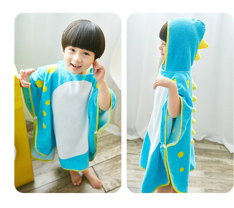 Cotton Cartoon Cloak Children'S Hooded Bathrobe For Beach