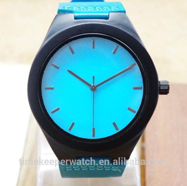 colorful wood watches , sky blue color fashion man watches , custom your own
