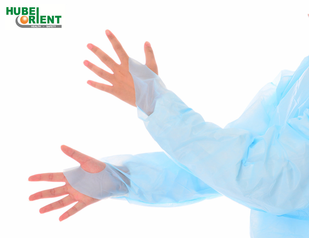 Free Size Long Sleeves Disposable CPE Gown For Personal Healthcare