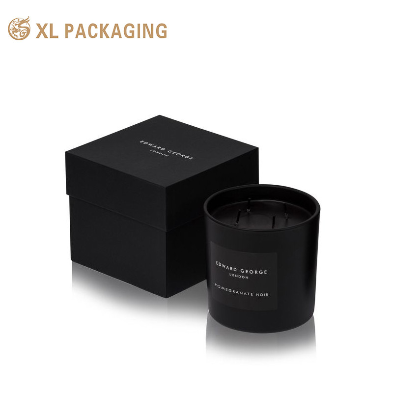 Custom Kraft Candle Packaging Box With Lid And Base , Rigid Gift Candle Boxes With Paper Tray