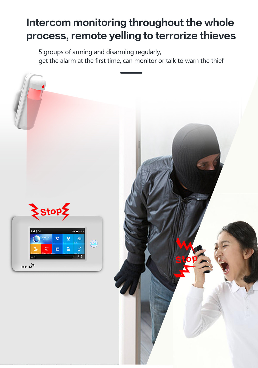 Homelife Security Wifi+gsm Touch Screen Smart Intelligent Alarm System To The Elderly Or Patients