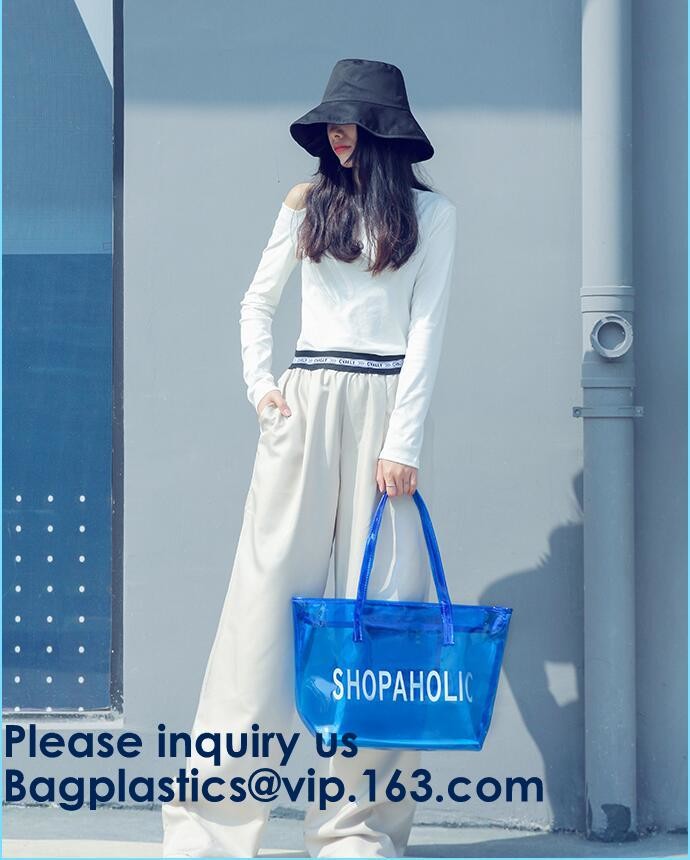 Beautiful Plastic PVC Beach Bag Clear Travel Cosmetic Bags, Fashion Clear PVC Beach Bag, Vinyl Plastic Bag, Envelope Clu