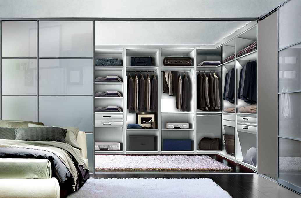 Modern Customized Luxury French Aluminum Frame White PVC Wooden Walk in Closet Cabinets