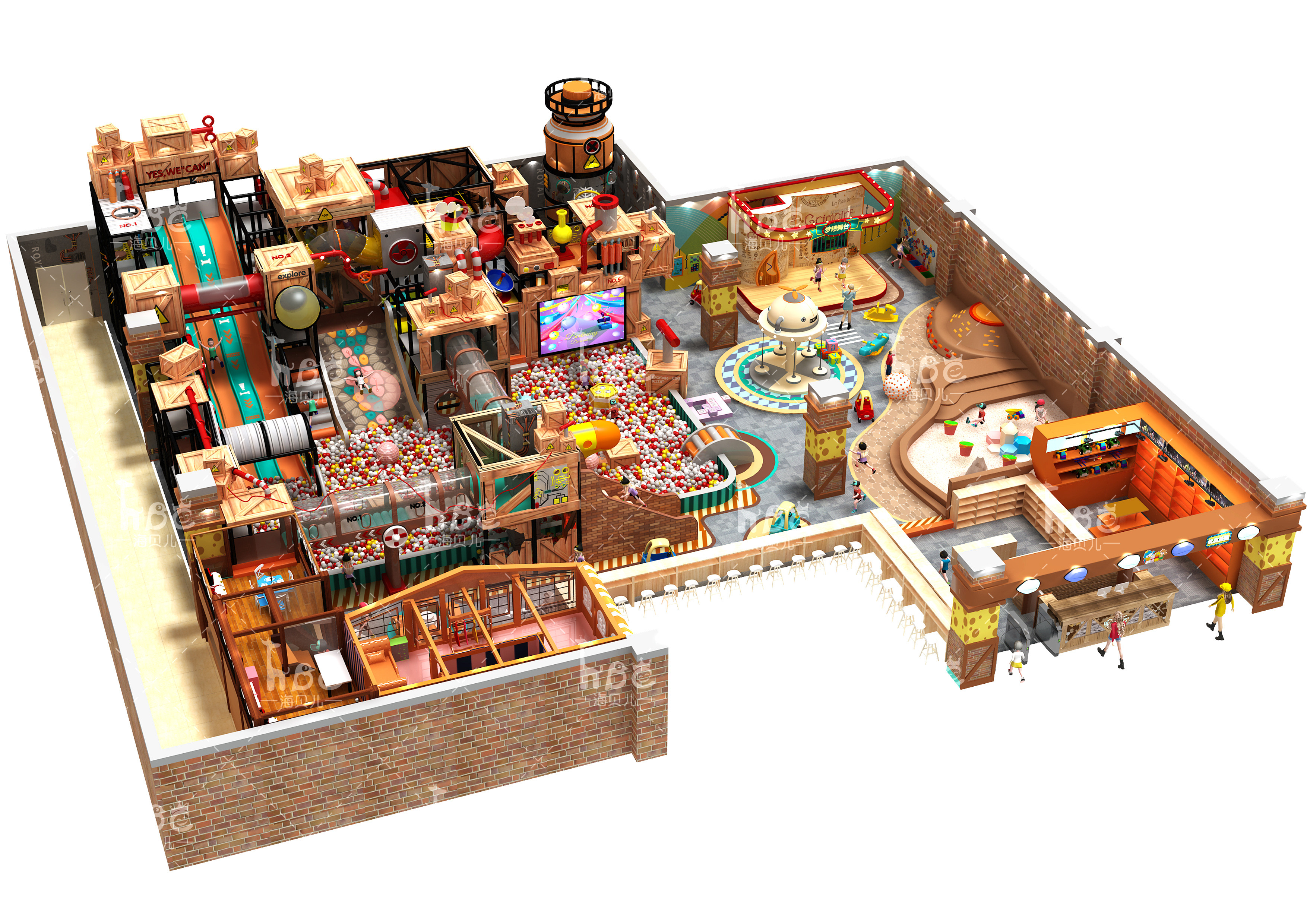 OEM Children's Indoor Playroom Equipment Commercial Play Centre Equipment
