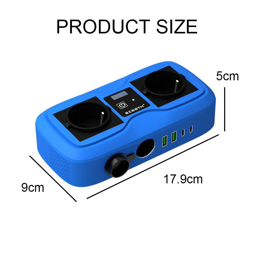 200W Car 12v To 220v Inverter Cigarette Lighter Power Inverter With 2 USB Charger Port
