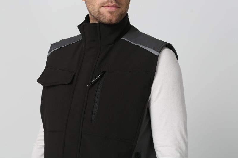 Men'S Cold Weather Workwear Winter Work Vest With Micro Fleece Collar