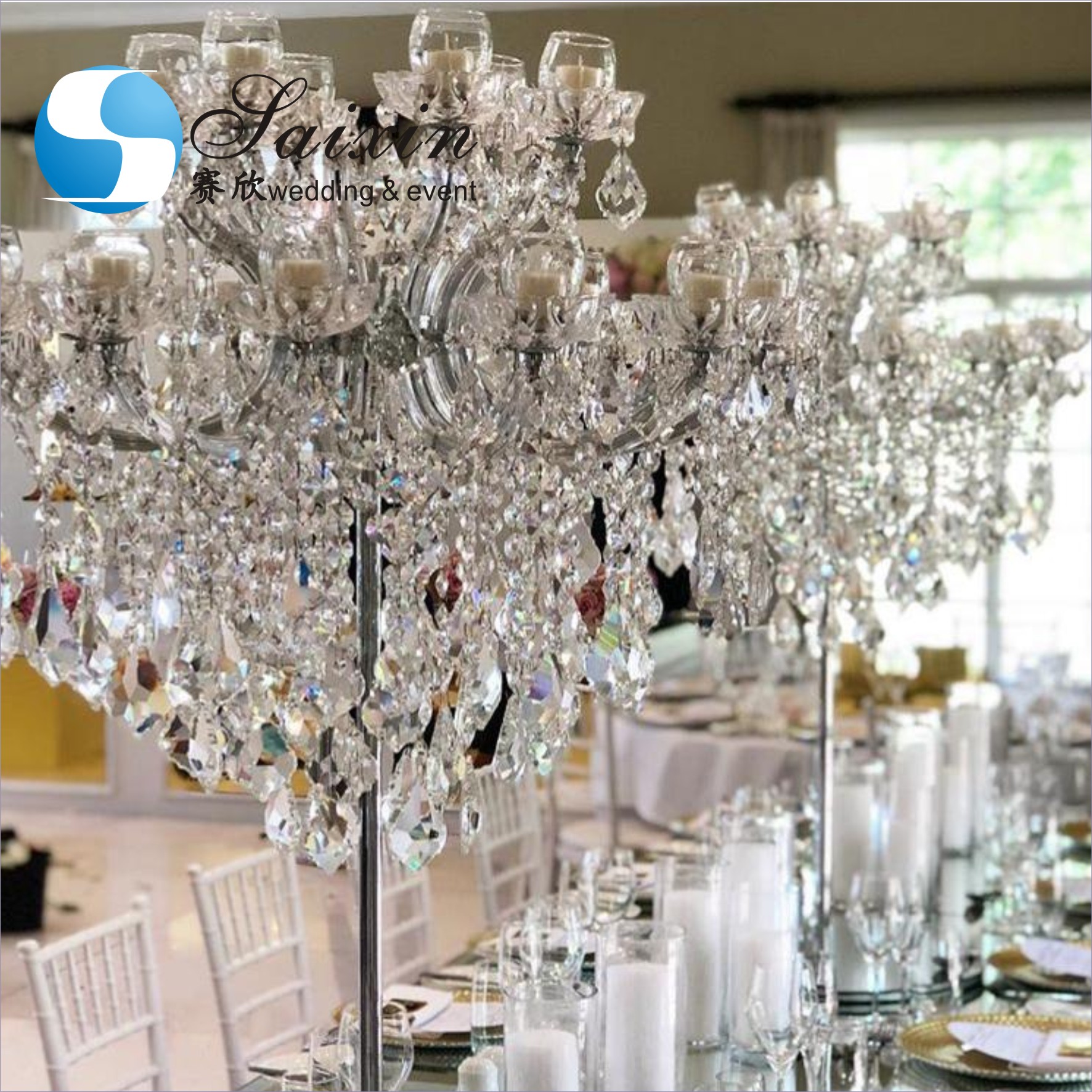 Vintage Wrought Iron Standing Candelabra Floor Candelabra Tall Luxury Hexagon Gold 160cm